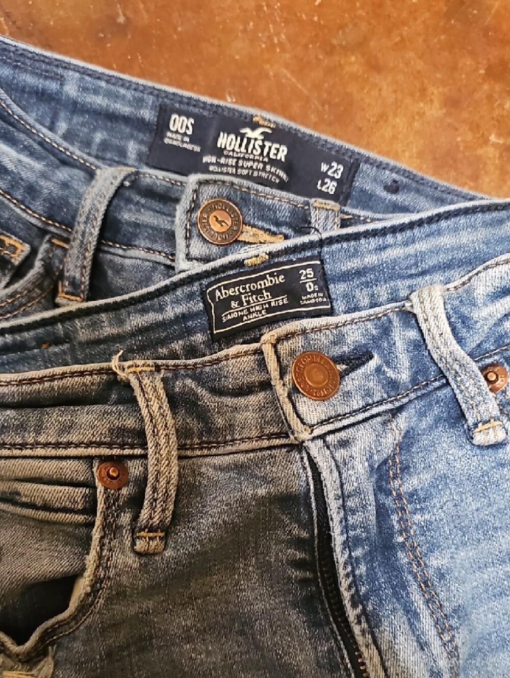 HOLLISTER & A&F High-Rise Super Skinny Full Length & Ankle In Size 00 & 0 - Picture 2 of 3